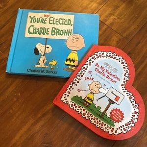 Vintage Peanuts Charlie Brown Book Lot You’re Elected & Be My Valentine